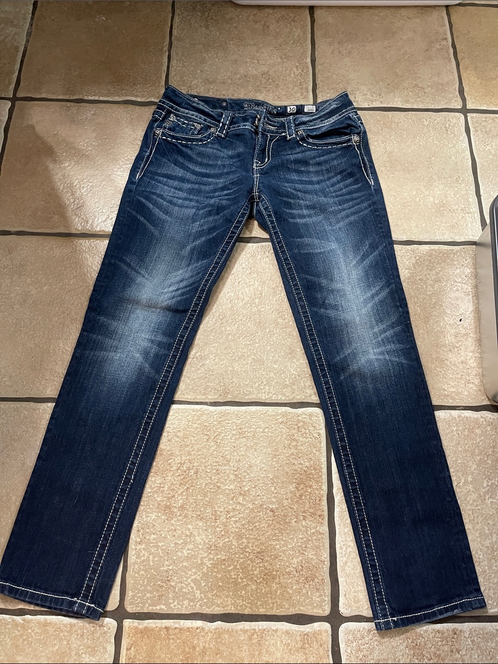 Dark Blue Women's Straight-Leg Miss me Jeans